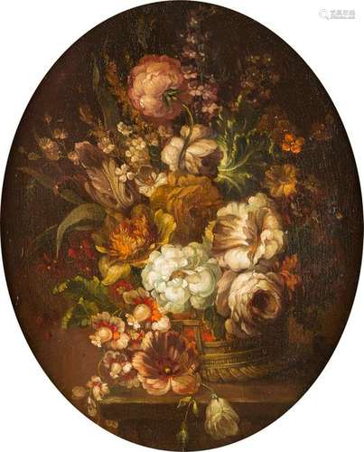 FLEMISH SCHOOL 1st half 19th C. Flower still life Oil