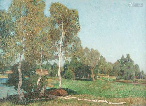 DUESSELDOR SCHOOL 1st half 20th C. Summer landscape Oil