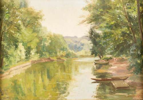 L. DESCHAMPS Act. beginning 20th C. Summer river