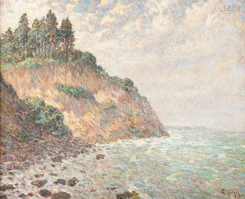 GUSTAV KÜHN 1872 Guben Steep coast Oil on canvas.