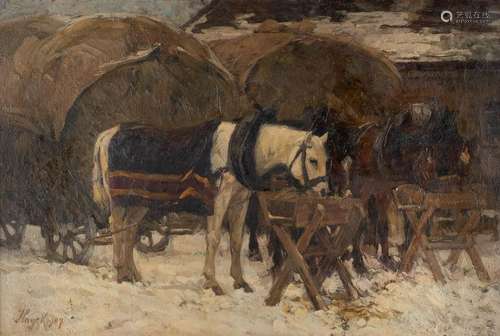 HANS VON HAYEK 1869 Vienna - 1940 Munich Resting horses