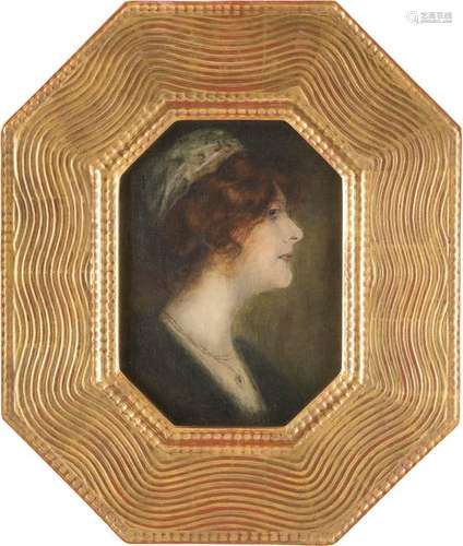 MUNICH SCHOOL c. 1900 Delicate lady portrait Oil on