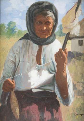 CONSTANTIN MIRESCU Active 20th C. Romania Farmer with