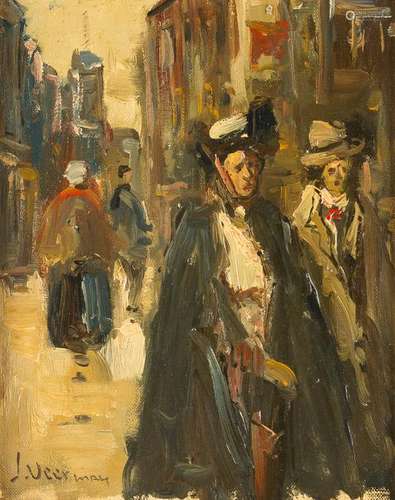 JOHANNES KAREL VEERMAN 1907 Leiden - ? On the street