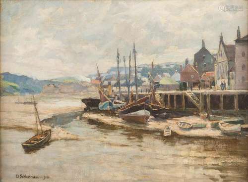 EDUARD SCHLOEMANN 1888 Duesseldorf - 1940 Harbour at a