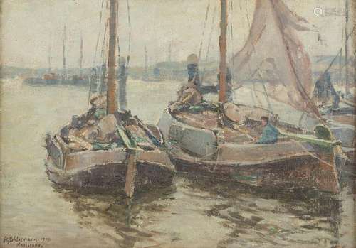 EDUARD SCHLOEMANN 1888 Duesseldorf - 1940 Boats on