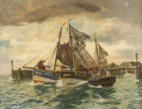 EDUARD SCHLOEMANN 1888 Duesseldorf - 1940 Sailing ships