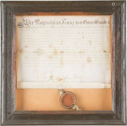 AUTOGRAPH OF MAXIMILIAN FRANZ OF AUSTRIA Münster,