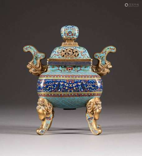 CLOISONNÉ-WEIHRAUCHBRENNER China, Qing-Dynastie,