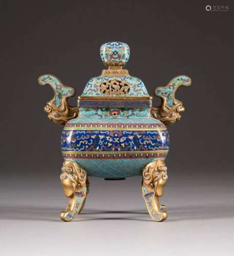 CLOISONNÉ-WEIHRAUCHBRENNER China, Qing-Dynastie,