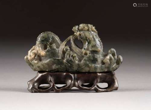 DRACHENDARSTELLUNG China, späte Qing-Dynastie Jade
