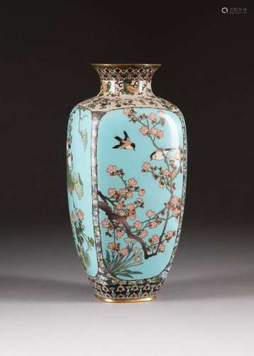 CLOISONNÉ-VASE Japan, um 1900 Email-Cloisonné