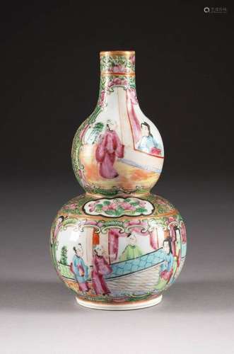 KANTON-VASE IN DOPPELKÜRBISFORM China, um 1900