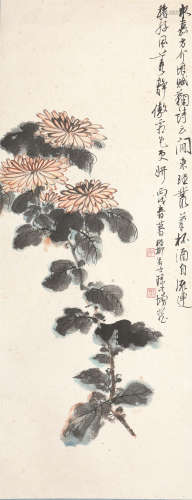 谢稚柳 芙蓉花 纸本立轴