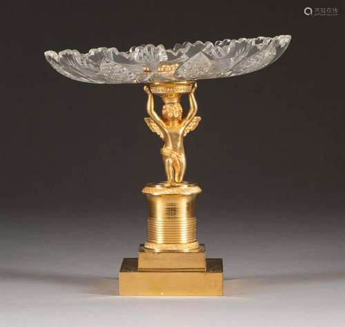 EMPIRE-TAZZA Frankreich, 19. Jh. Bronze,