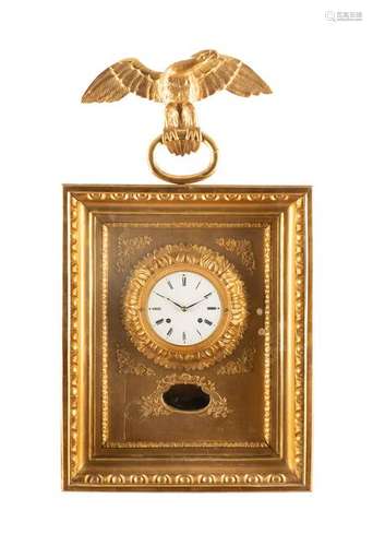 BIEDERMEIER-RAHMENUHR Wien, um 1830 Holz, geschnitzt,