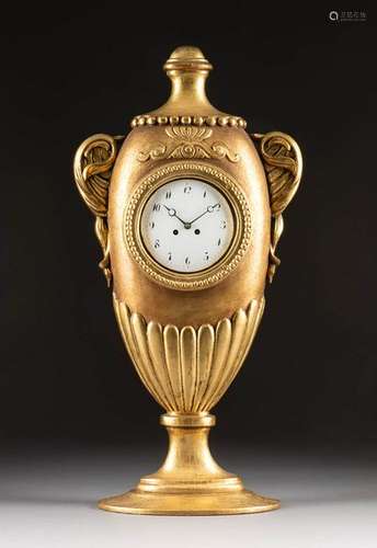 EMPIRE-UHR IN VASENFORM Frankreich, um 1820 Holz, teils