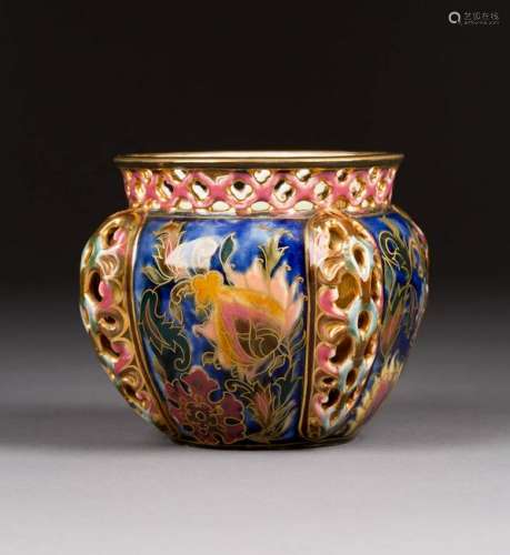 CACHEPOT Ungarn, Zsolnay Pécs, um 1900 Keramik,