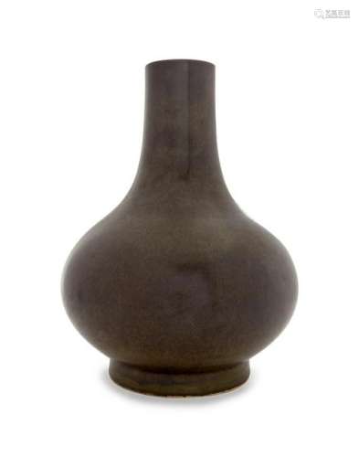 A Teadust Glazed Porcelain Bottle Vase Height 12 1/2