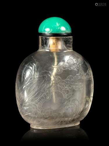 A Large Rock Crystal Snuff Bottle Height 2 7/8 in., 7