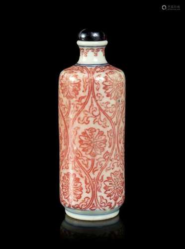 An Underglazed Copper-Red Porcelain Snuff Bottle