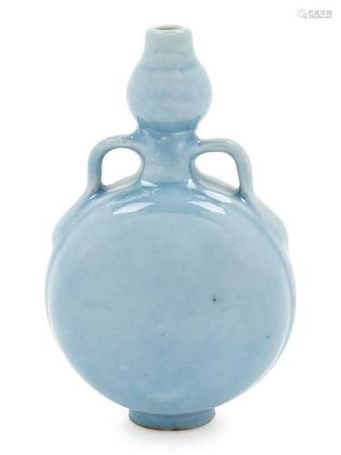 A Clair-de-Lune Glazed Porcelain Miniature Moon Flask