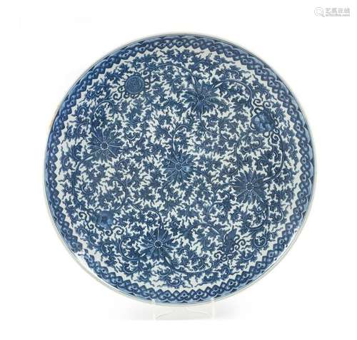 A Blue and White Porcelain Charger Diam 17 7/8 in., 45