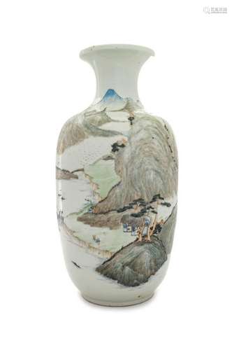 A Qianjiang Decorated Porcelain Vase Height 15 1/2 in.,