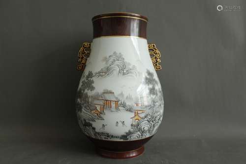 A Chinese Famille-Rose Porcelain Vase