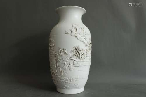 A Chinese White Glazed Porcelain Vase, Wang Bingrong Mark