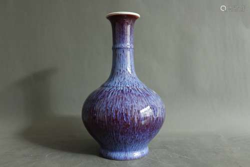 A Chinese Flambé Glazed Porcelain Vase