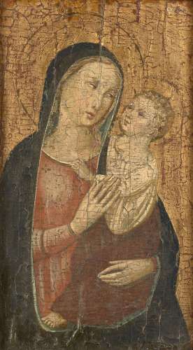 Italie centrale, début du XVe siècle  La Vierge à l Enfant Huile et or sur panneau