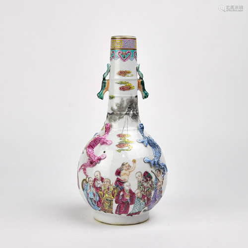 A Chinese Famille-Rose Porcelain Vase