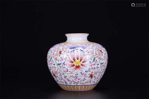 A Chinese Famille-Rose Porcelain Jar