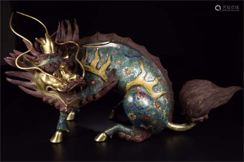 A Chinese Cloisonné Foo-Dog Incense Burner