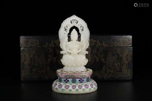 A Chinese Carved Jade Buddha