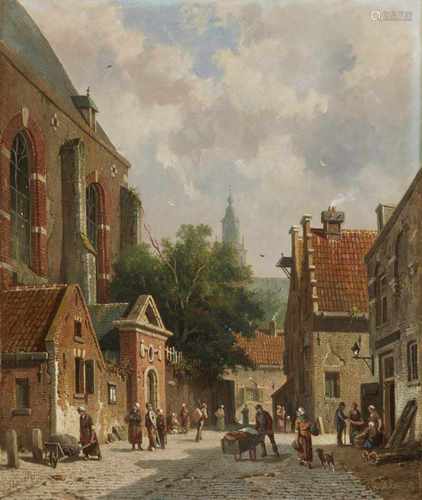 Adrianus EversenStadtansicht von HaarlemÖl auf Leinwand. 44 x 37 cm.Signiert unten rechts: A.