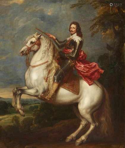Anthony van Dyck, nachPortrait des Prinzen Thomas Franz von Savoyen-Carignan zu PferdeÖl auf