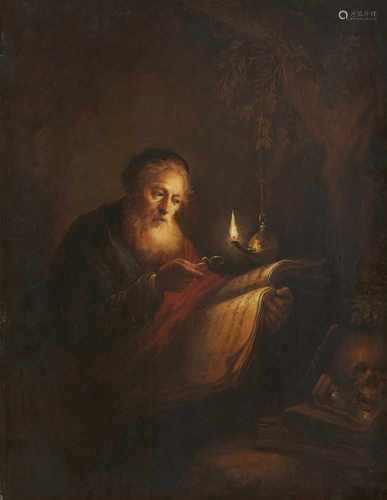 Godefridus Schalcken, in der ArtLesender PhilosophÖl auf Holz. 36,5 x 27,5 cm.Godefridus