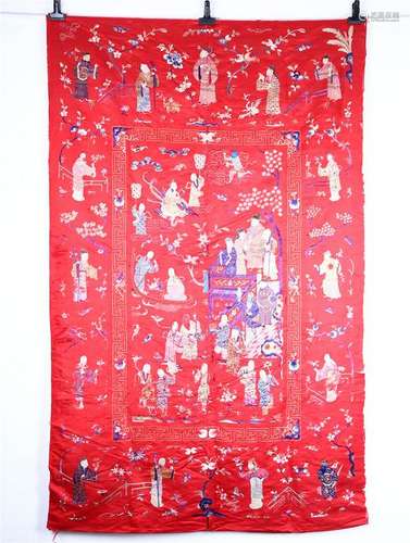 CHINESE EMBROIDERED SILK PANEL