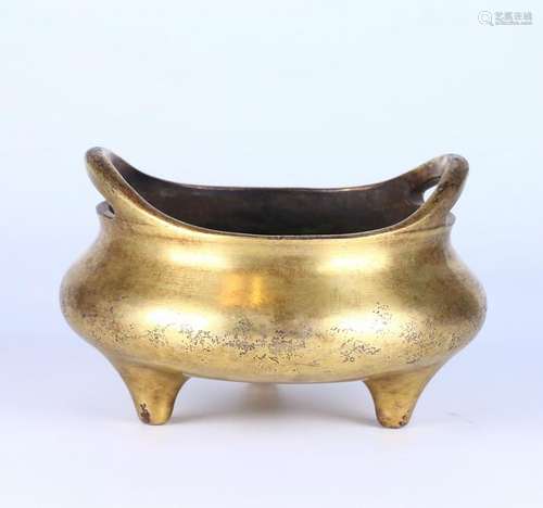 CHINESE GILT BRONZE INCENSE BURNER