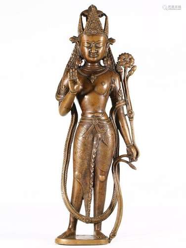 CHINESE BRONZE FIGURE OF GUANYIN