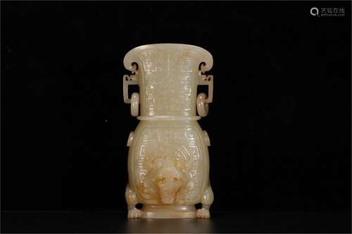 A Chinese Carved Jade Vase