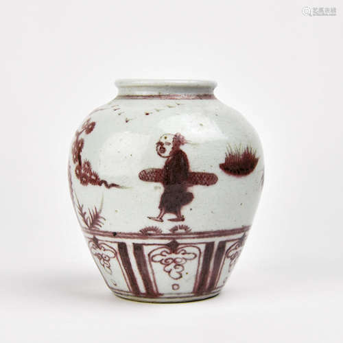 A Chinese Iron-Red Glazed Porcelain Jar