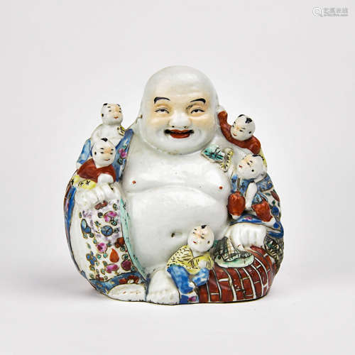 A Chinese Famille-Rose Porcelain Buddha