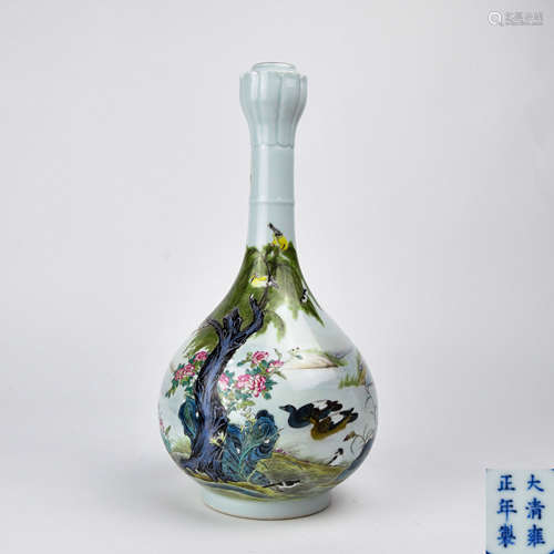 A Chinese Famille-Rose Porcelain Vase