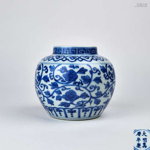 A Chinese Blue and White Porcelain Jar