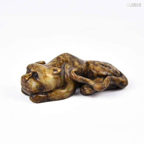 A Chinese Carved Jade Tiger Decoration