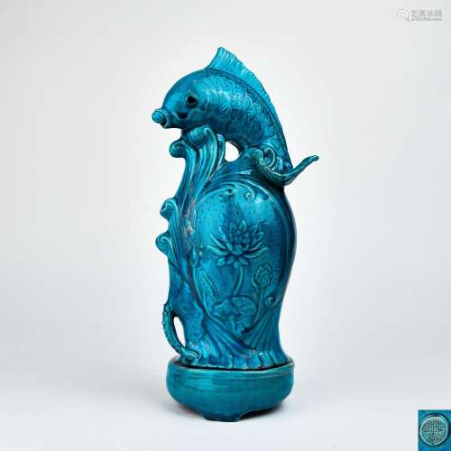 A Chinese Lapis Lazuli Blue Glazed Porcelain Decoration