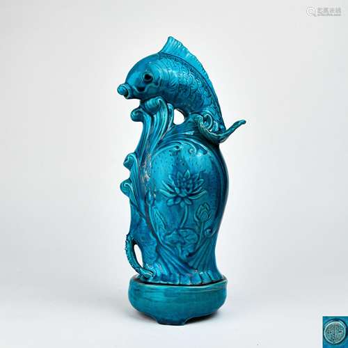 A Chinese Lapis Lazuli Blue Glazed Porcelain Decoration